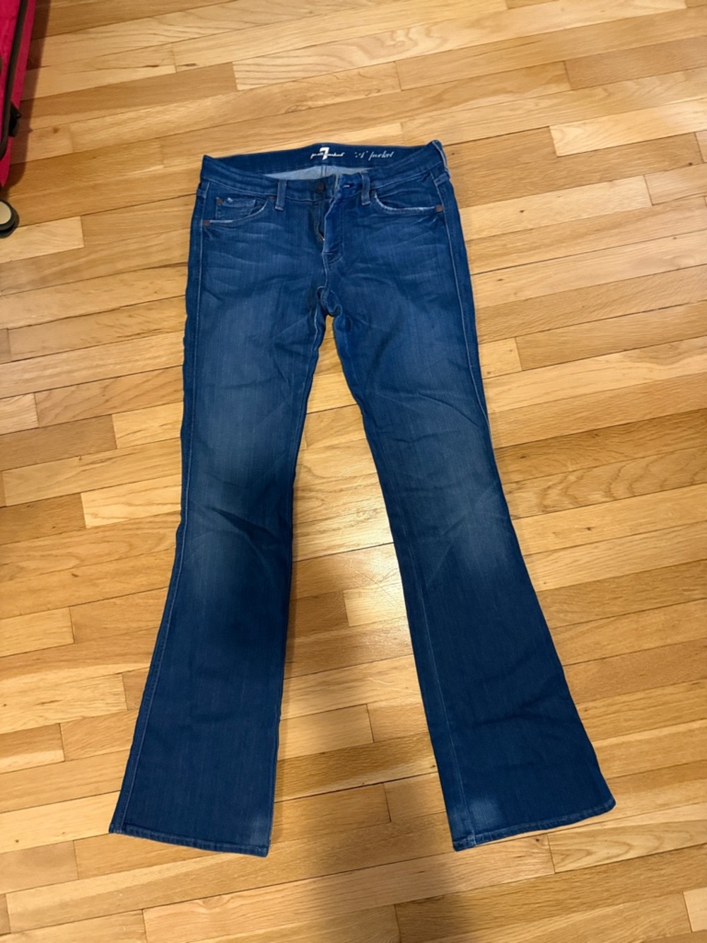 Vintage 7 For All Mankind Women's Dark Blue Flare Jeans